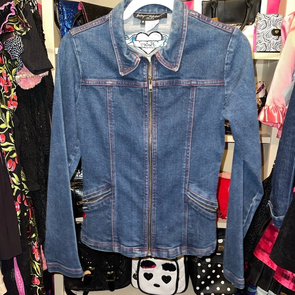 VTG Betsey Johnson Jean Jacket - Picture 1 of 4